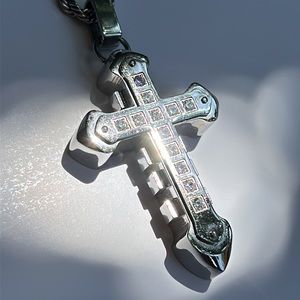 Steeltime Stainless Steel Cross Rope Chain Necklace Unisex